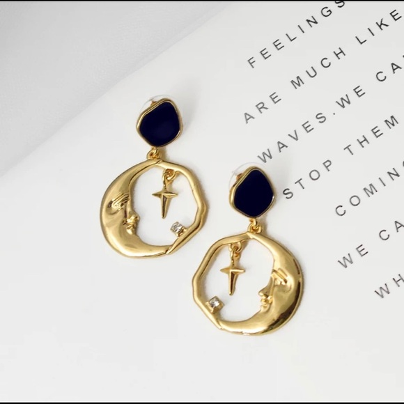 Drop Earring Star Moon Cross Round Earrings - Picture 6 of 6